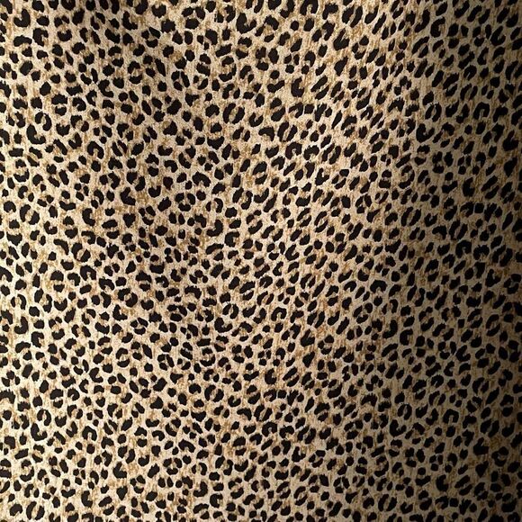 Liz CLAIBORNE Sleeveless Blouse Leopard Cheetah Print Black Tan 6P - Picture 4 of 5